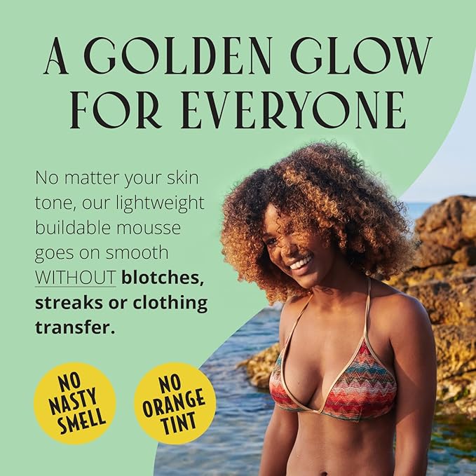 Skinerals Extra Dark Self Tanner Mousse, Organic Sunless Tanning Foam for Face & Body, Ultra Dark, Streak-Free, Quick-Drying, Long-Lasting Natural Looking Fake Tan, 8 oz, Onyx