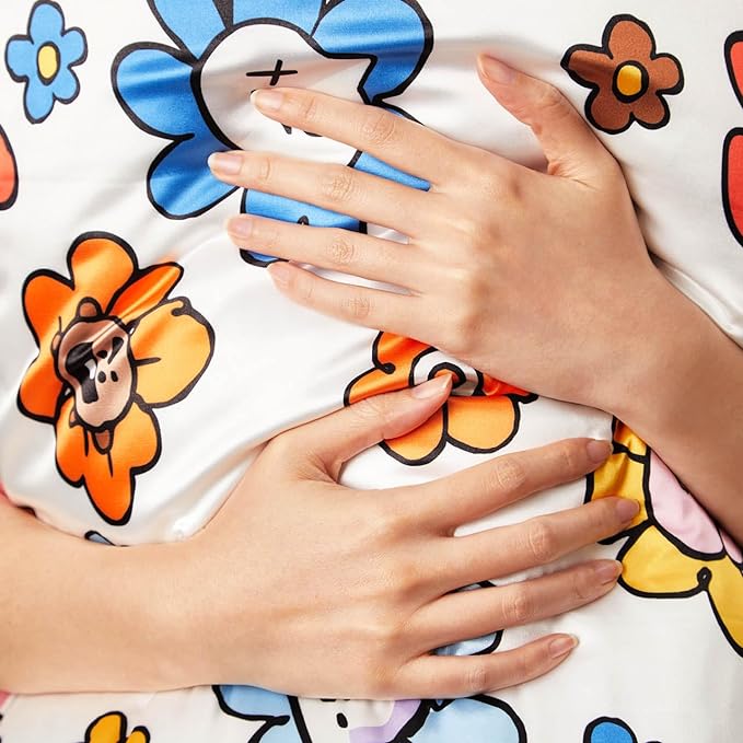 Kitsch x BT21 (Koya) Satin Pillowcase with Zipper for Hair & Skin - Softer Than Silk Pillow Cases, Smooth Cooling Pillow Cover, Wrinkle-Free, Machine Washable, Queen/Standard (19x26)