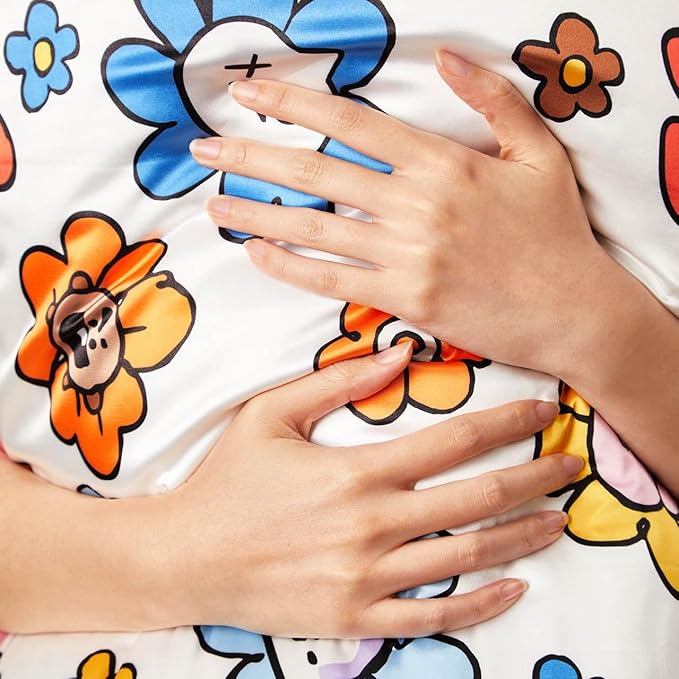 Kitsch x BT21 (Chimmy) Satin Pillowcase with Zipper for Hair & Skin - Softer Than Silk Pillow Cases, Smooth Cooling Pillow Cover, Wrinkle-Free, Machine Washable, King Size (19x36)