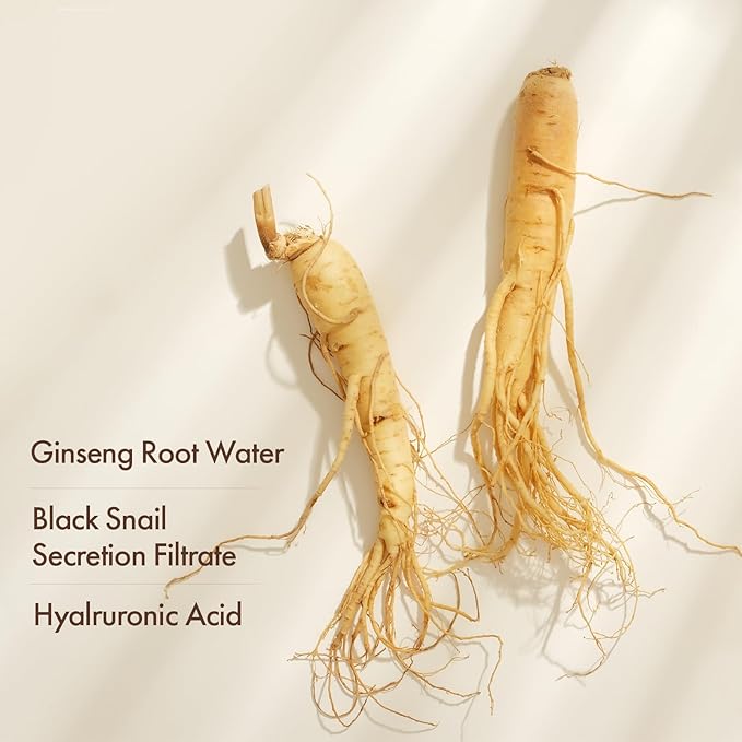 TOSOWOONG Black Snail Ginseng Serum, Ginseng 640,430ppm, Snail Mucin, Hydrating Facial Moisturizer, Acne Scar Remover, Self Care, Glow Skin Under Makeup, Korean Skin Care, 30ml, 1.01 fl. oz.