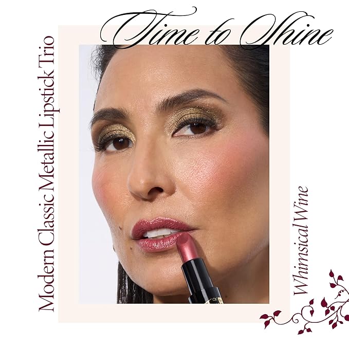 LAURA GELLER NEW YORK Modern Classic Metallic Lipstick Trio - Safari Blaze, Whimsical Wine, Nifty Netural - Metallic Finish