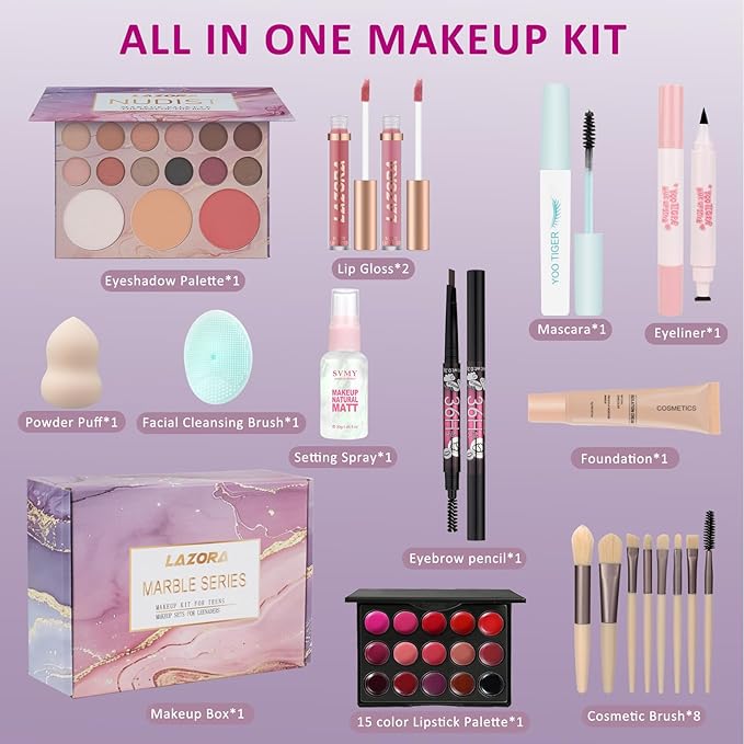 Makeup Kit Makeup Set for Teenagers 14-16 Make up Kit for Girls Teens Make up Sets for Teen Makeup Kit for Girls 10-12 Beginners & Professionals