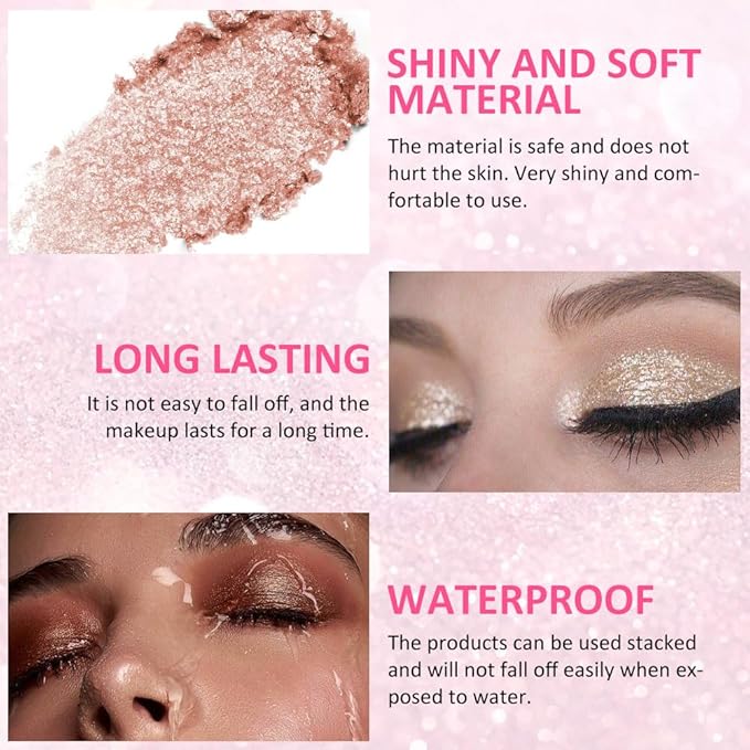 4 Colors Highlight Pink-Purple Eyeshadow Palette, SHANY Cosmetics Shimmer Palette, Cruelty-Free and Vegan Formula, Glitter Eyeshadow for Professional Makeup