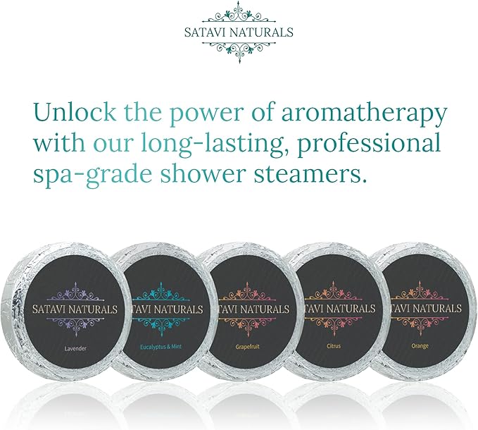 Aromatherapy Shower Steamers (6-Pack) Revive - Eucalyptus & Mint Scented Vapor Tabs for Self-Care, Aromatic Shower Bath Bombs, Natural Essential Oils for Women & Men