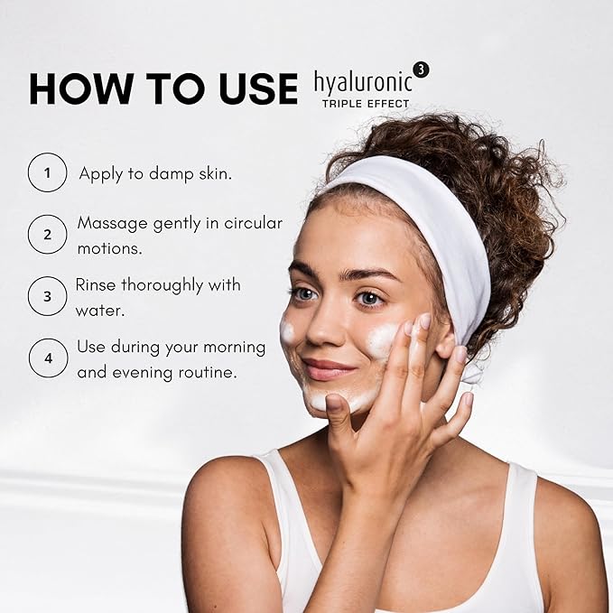 êb être belle Cleansing Foam with Hyaluronic Acid 3D, Skin Care for Women, Lightweight Hydrating Foam Cleanser & Betaine, for All Skin Types, 100 mL