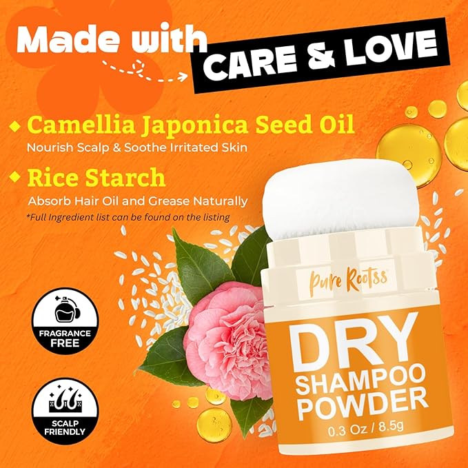 Dry Shampoo Powder and Refill X2, Unscented, Non Aerosol, For Dark and Blonde Hair, Hair Volumizing, Mattifying Root, Travel Hair Styling Powder & Fuller Looking Refreshing