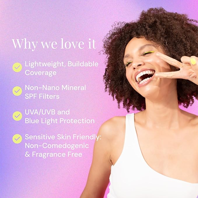 Naked Sundays BeautyScreen™ SPF 50 Mineral Peptide Foundation Tint – 2-in-1 Skin Tint & Mineral Sunscreen | Radiant, Buildable Coverage, Acne-Safe, Infused with Peptides (7 Tan Toffee, 1.01 oz)