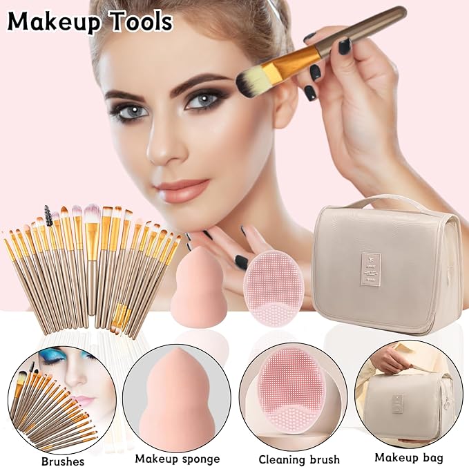 All in One Makeup Kit for Women Full Kit, 43PCS Professional Makeup Kit, Foundation Eyeshadow Lipstick Eyeliner, Complete Make Up Gift Set for Beginners and Professionals Alike