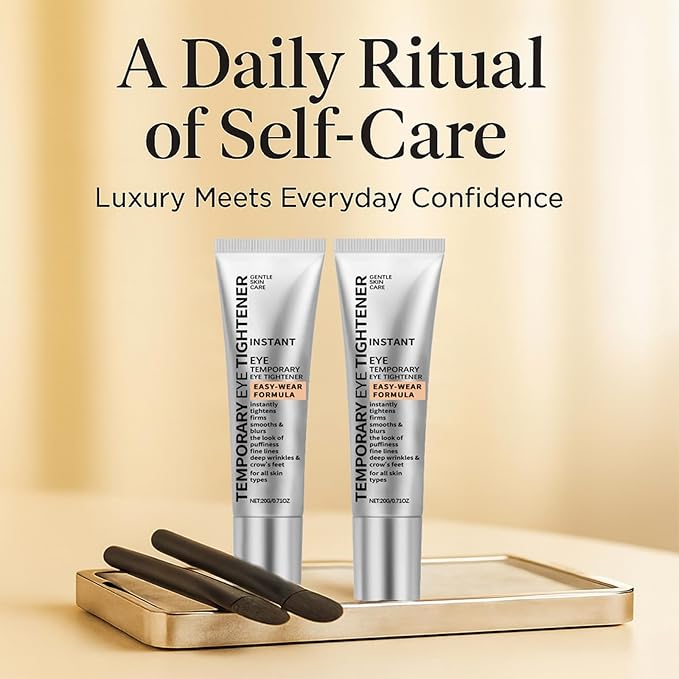 Perfection Eye Tightener Cream 2PCS with 2 Brushes – Instant Firming Lotion for Puffiness, Fine Lines & Wrinkles, Lightweight Easy-Wear Formula, Gentle Skin Care for All Skin Types