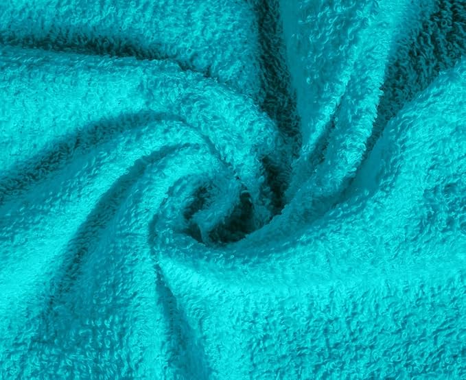 Softolle 100% Cotton Washcloths 60 Pack (12x12 Inches) Soft, Highly Absorbent Washcloth, Face Towels, Wash Cloths for Face, Ring Spun, Bulk Pack (Turquoise)