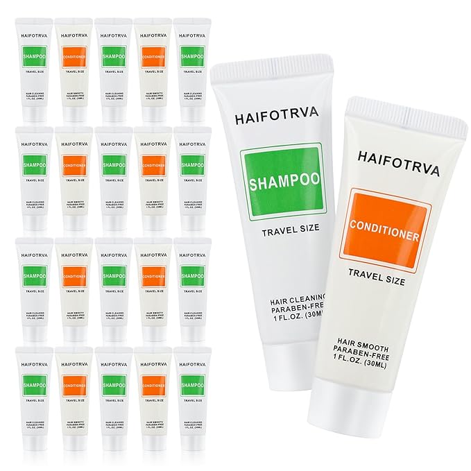 Travel Size Shampoo and Conditioner Bulk Sets Pack of 30,Individually Wrapped 30ml/1 fl oz Small Size Hotel Supplies Portable Toiletries Amenities Bulk for Guests,Travel,Homeless,Charity