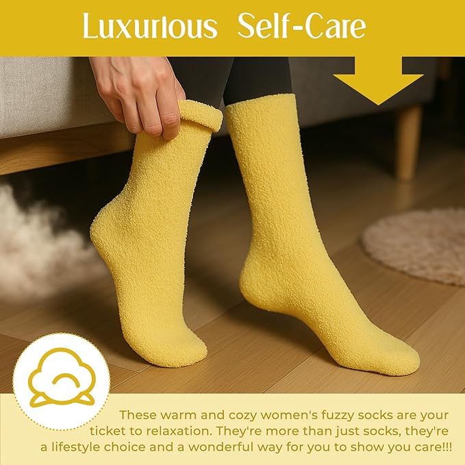 American Trends Coral Fleece Cloud Socks Ultra-Soft Fuzzy Warm Sleep Socks Cozy Unisex Gifts for Birthday Self-Care