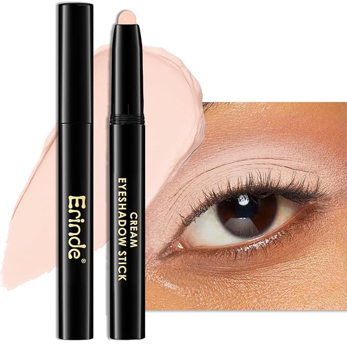 Erinde Waterproof Eyeshadow Stick, Cream Eye Shadow Stick, Long-Lasting, Crease-Proof, Cream to Powder Buildable & Blendable Eye Shadow Pencils Crayon, Vegan & Cruelty-Free, 11 Nude Beige