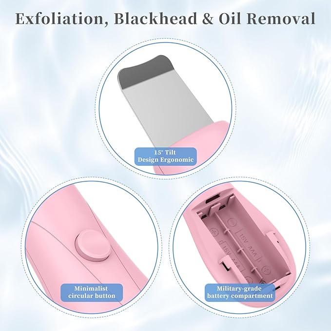 Blackhead Remover Tools, Black Head Remover for Face and Nose, Deep Pore Cleaner for Daily Skin Care, Skin Care Tools for Men and Women, Travel Blackhead and Whitehead Removal (Pink)