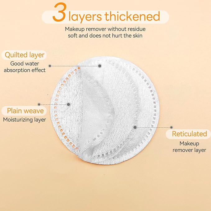 500 Pcs Individually Wrapped Cotton Pads,Individually Wrapped Cotton Rounds,Natural, Disposable, Round,Cotton Face Pads Personal Care Kit Sachet Wrap (5 Pcs/Set, 100 Sets，in Total 500 pcs)