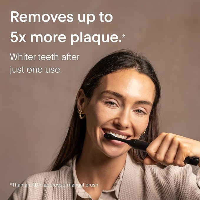 SURI 1.0 Sonic Electric Toothbrush | 1 Month+ Battery | Designed in California | Sustainable Electric Toothbrush for Adults | Travel Toothbrushes | Tooth Brush | Black