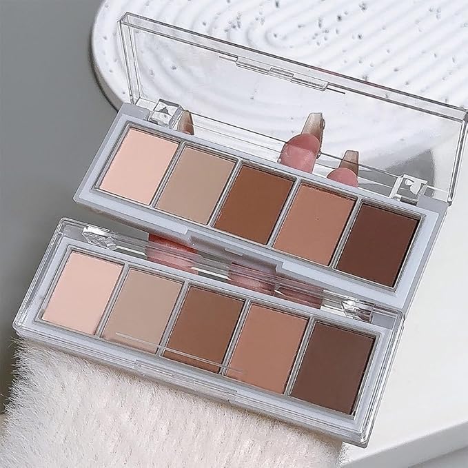 AMY'S DIARY Matte Nude Brown Beige Eye Shadow Palette Makeup, Natural Tones Eyeshadow Palette Nude Taupe Eye Shadows, for Woman Long Lasting Delanci bronzed mocha palette (#02)