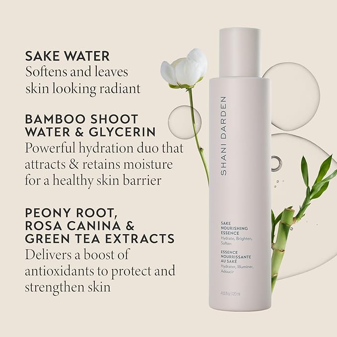 Shani Darden Skin Care Sake Nourishing Essence, Facial Essence for Skin Hydration, Helps Soften, Fortify, and Calm Dehydrated and Sensitive Skin, 4 Oz