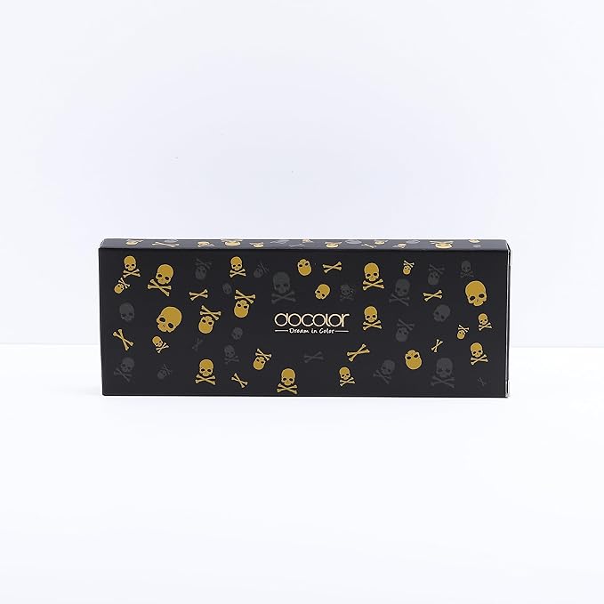 Docolor Eye Makeup Brushes 10Pcs Skull Printed Eyeshadow Makeup Brush Set Blending Concealer Eyebrow Eye Liners Premium Synthetic Eyeshadow Crease Brow Brush