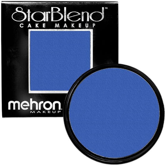 Mehron Makeup StarBlend Cake Makeup | Wet/Dry Pressed Powder | Powder Foundation | Blue Face Paint & Body Paint 2 oz (56g)