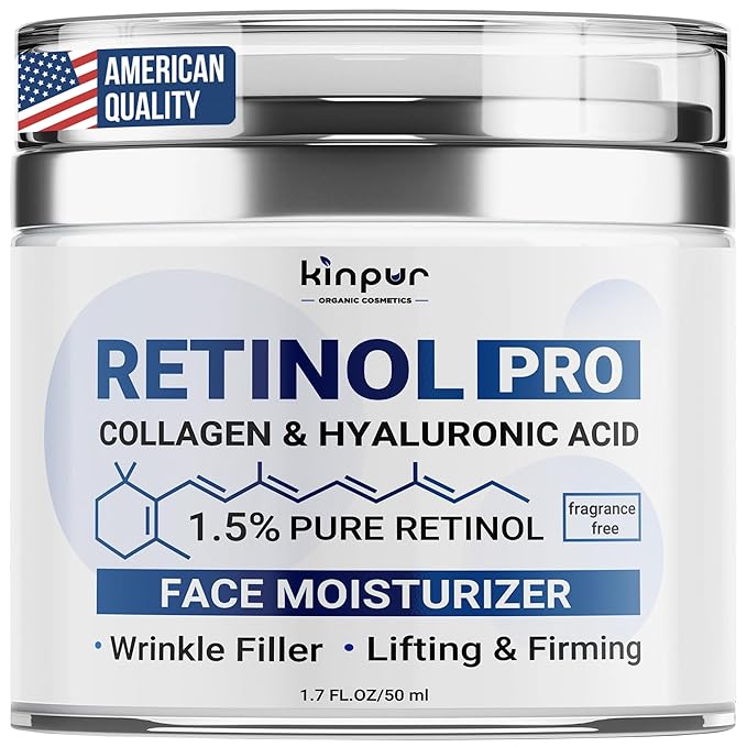 Retinol Pro+ Collagen Face Cream with Hyaluronic Acid - Hydrating and Firming Cream for All Skin Types - Day and Night Anti Aging Face Moisturizer for Women & Men