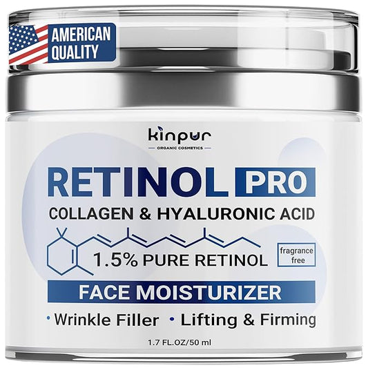 Retinol Pro+ Collagen Face Cream with Hyaluronic Acid - Hydrating and Firming Cream for All Skin Types - Day and Night Anti Aging Face Moisturizer for Women & Men