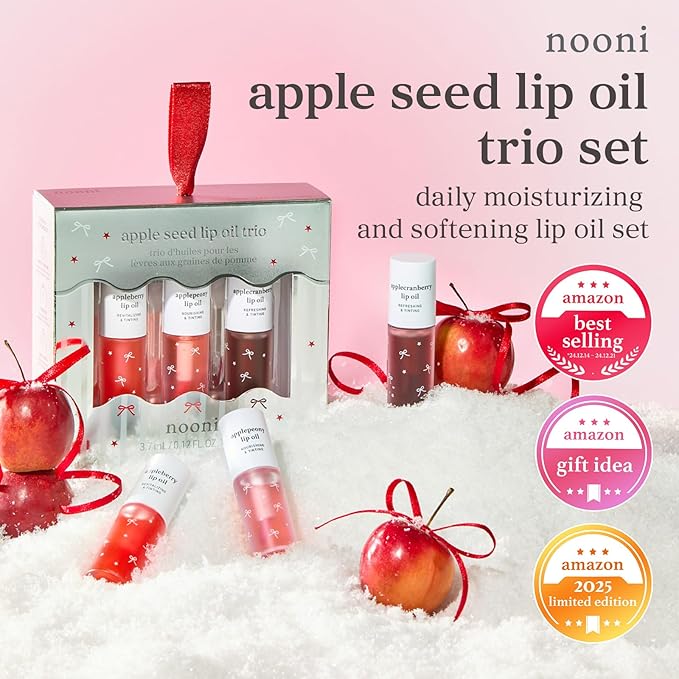 NOONI Korean Lip Oil Gift Set + Applepeony + Appleberry Lip Oil
