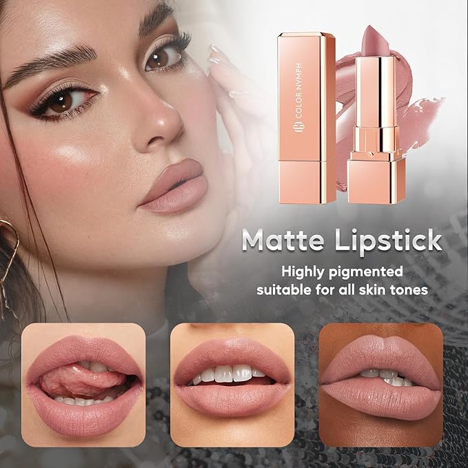 Color Nymph All in One Makeup Kit for Women & Girls, Cosmetics Gift Set with Sequin Shoulder Bag Includes Eyeshadow Palette, Lip Gloss, Lipstick, Liquid Blush, Eyeliner, Eyebrow pencil, Mascara, Brush