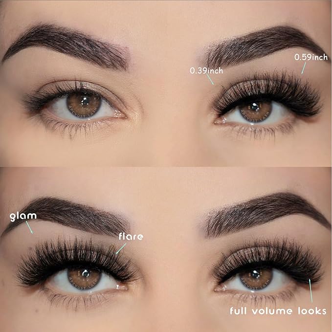 Lashes Volume Mink Eyelashes 10 Pairs Cateye Lash Strips Wispy Cat Eye Lashes Natural Look Short Thick Fluffy False Strip Eyelash Full Small Fake Lashes Pack Black Pestañas Postizas for Women