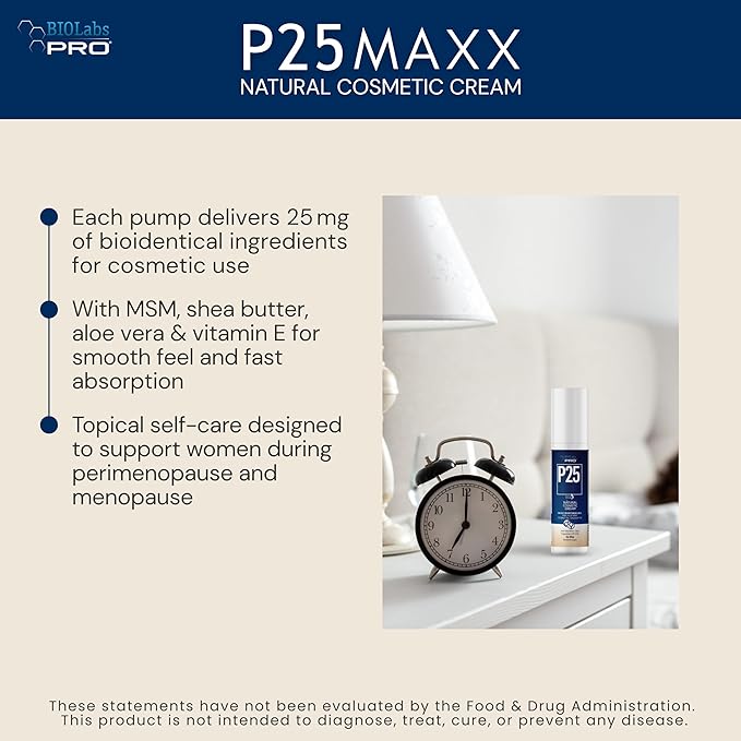 BIOLABS PRO P25 Pro-Gest Cream For Women - 1750mg Per Bottle - 25mg Per Dose - Two Month Supply - 3oz