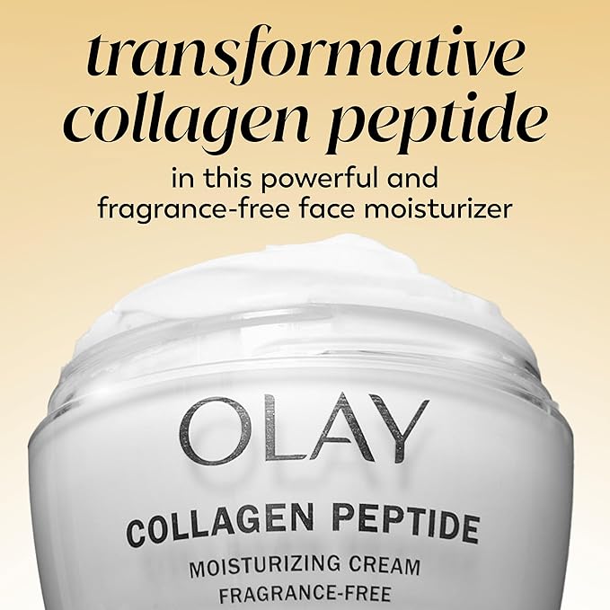 Olay Collagen Peptide Face Moisturizer, Firming Cream for Women, Fragrance-Free, Non-Greasy - Hydrating, Anti-Aging, Anti-Wrinkle, Smooth Fine Lines, Plumping Skin Care - Niacinamide, 1.7 Oz