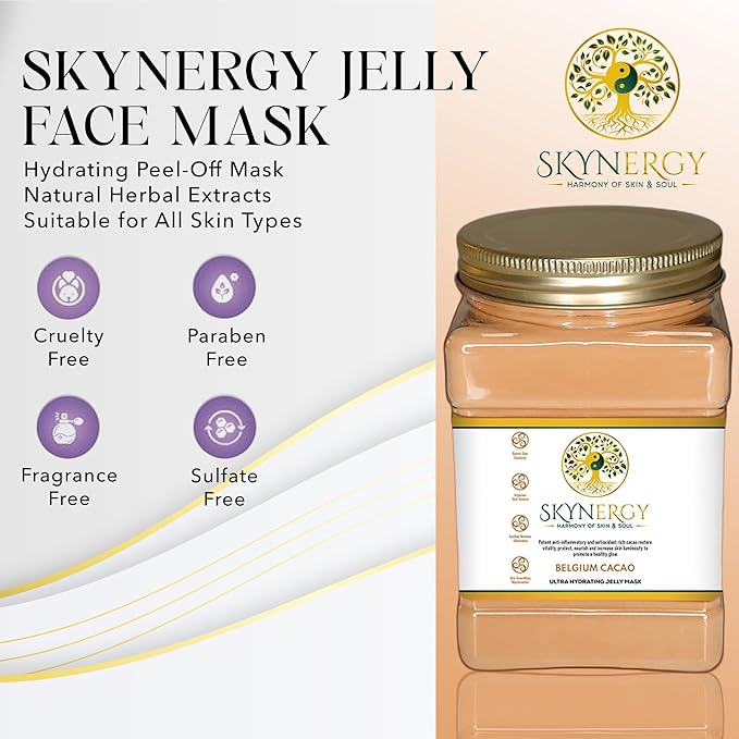 Belgium Cacao Jelly Mask - Professional Grade HydroGlo - Peel Off Face Mask for Skin Hydration, Radiance, Reduced Fine Lines & Pigmentation Vajafacial Jelly Mask | 12 Applications (30 fl oz)