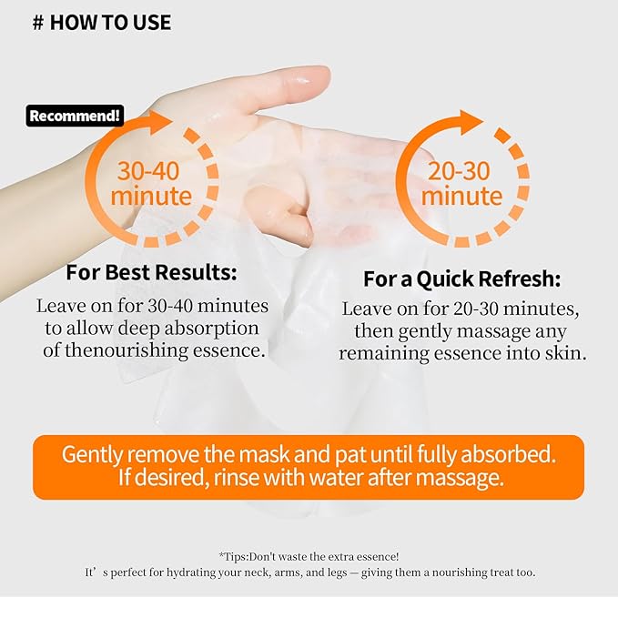 Firming and Moisturizing Sheet Face Masks (Pack of 10) with Hyaluronic Acid and Peptides, Reduce Fine Lines and Wrinkles, Hydrating & Anti-Aging Spa Face Mask, Facial Skin Care