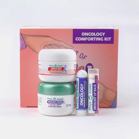 PhysAssist - Comfort kit for Chemo & Radio Patient The Gift of Love, Faith & Support. 2-1.5 oz face and body cream plus lip balm & inhaler