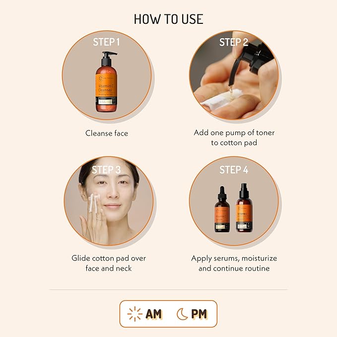 Eve Hansen Vitamin C Toner for face | 8 oz Hydrating Facial Toner Pore Minimizer with Anti Aging Aloe, Citric Acid & Tea Tree | Skin & Face Toner for All Skin Types & Even, Clear Skin