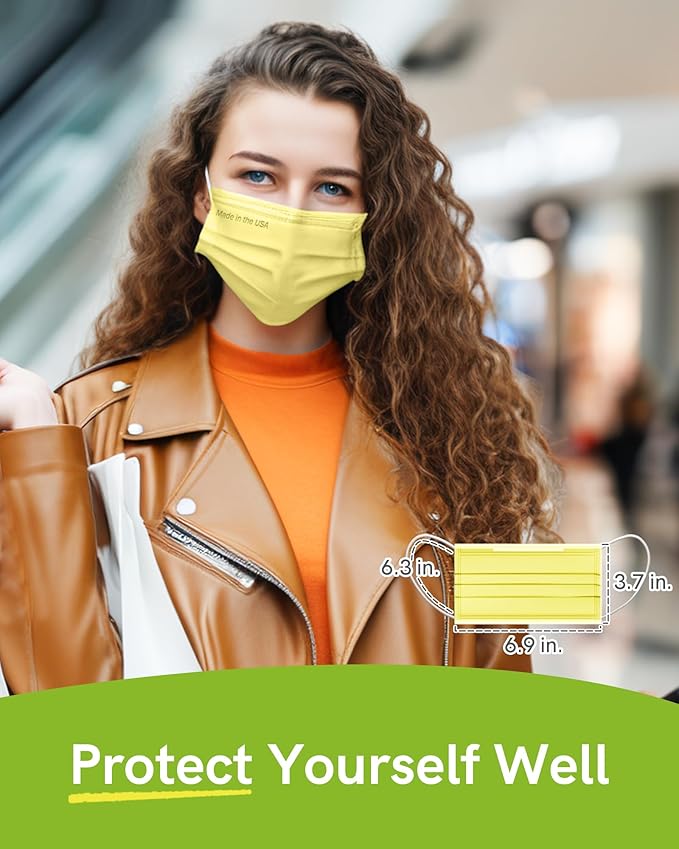 FriCARE Made in USA Disposable Face Masks, 3-Ply ASTM Level 3 Medical Grade, Breathable & Comfortable for Adult Daily Work/Sun Protection, 50 Pack Tropical Prism