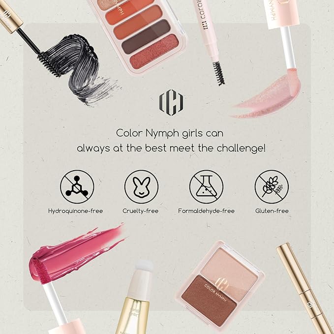 Color Nymph Girls Makeup Set For Teens With Travel-Friendly Makeup Kits Bag Included 9 Color Eyeshadow Palette Concealer Liquid Blush Eyeliner Lipgloss - #01
