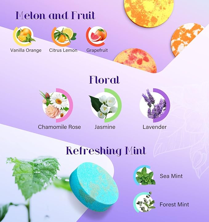 POPCHOSE Shower Steamers Aromatherapy – 8 Scented Shower Tablets with Gift Packaging, Self Care Bath Bombs for Stress Relief & Home Spa, Birthday Gifts for Women, Men, Dad, Grandma & Daughter