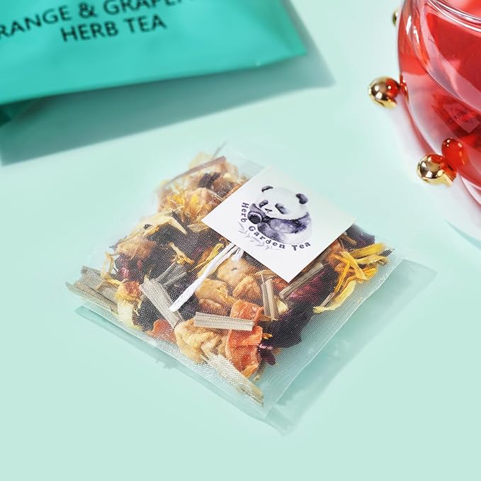 Orange & Grapefruit Herbal Tea Gift Set – Citrus Detox Tea with Natural Ingredients | 20 Tea Bags + 100g Rock Sugar | Caffeine-Free Wellness Blend | Refreshing Immune Support | Holiday Gift Box for Women & Friends