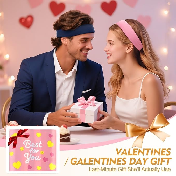 Headbands for Women Stocking Stuffers - 8Pcs Head Bands Non Slip for Women's Hair Accessory Stretchy Fabric Sweat Headband for Workout Sport Yoga Running Christmas Birthday Gifts for Women Valentines