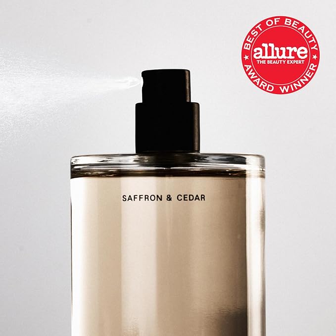 Salt & Stone Body Mist, Saffron & Cedar Scent, Skincare Infused Perfume Hair & Body Spray for Women and Men, Hydrating Fragrance with Glycerin and Red Algae, Vegan, Cruelty Free, 3.4 fl oz