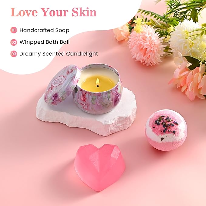 Luxury 10-Piece Gift Basket, High-End Spa Set, Birthday Gifts, Mother'S Day/Christmas/Valentine'S Day/Anniversary Gifts Exclusively for Women, Including Blankets, Tumbler, and Scented Candles.