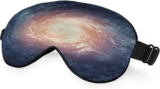 Space Galaxy Sleep Eye Cover Universe Beautiful Shining Star Silk Eye Mask for Sleeping with Adjustable Strap for Travel Nap Shift Work Office