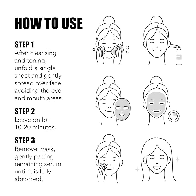 LAPCOS Hyaluronic Acid Sheet Mask, Daily Hydrating Face Mask, Protects & Nourishes Skin, Korean Beauty Favorite, 5-Pack