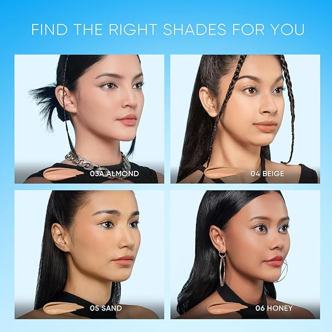 Velvet Matte Cushion Foundation Blue Ultra Cover Powder Foundation Oil-Control Waterproof BB Cushion Makeup CC Cream (06 HONEY)