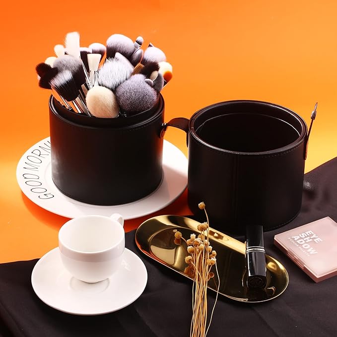 BEILI Makeup Brushes 42pcs Makeup Brush Set Premium Goat Synthetic Hair Kabuki Foundation Blending Brush Face Powder Blush Concealers Eye Shadows Make Up Brushes Kit with Case（Black）