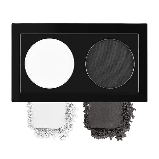 Duo Eye Shadow Powder，White&Black Matte Eyeshadow Makeup Palette，Neutral Shades Eyeshadow Palette for Woman Daily Eyes Looks，Highly Pigmented，Smooth, Blendable，sombras de ojos, Cruelty-Free 06