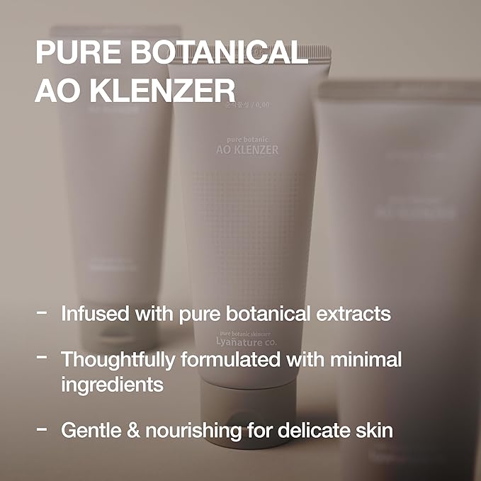 AO KLENZER – Organic Korean Face Wash, Vegan Facial Cleanser, Gentle pH-Balanced All-Natural Cleansing Foam, Non-Toxic & Paraben-Free, Korean Moisturizer Skincare (3.53 oz / 100g)