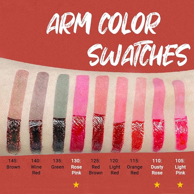 evpct Lip Tains Peel off, 3Pcs Peel off Lip Liner Tattoo Lip Stain Tint Gloss Makeup Set, Long Lasting Waterproof 24 Hours Matte Transfer-proof Color Stay Lipstick, Light Pink & Dusty Rose & Rose Pink