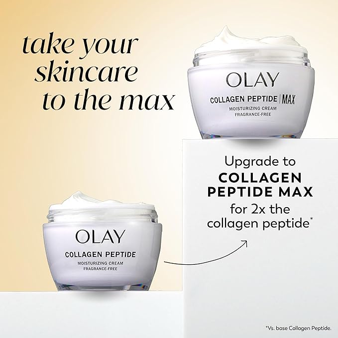 Olay Collagen Peptide Face Moisturizer, Firming Cream for Women, Fragrance-Free, Non-Greasy - Hydrating, Anti-Aging, Anti-Wrinkle, Smooth Fine Lines, Plumping Skin Care - Niacinamide, 1.7 Oz